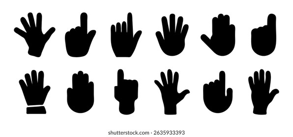 Human palm hand vector silhouette