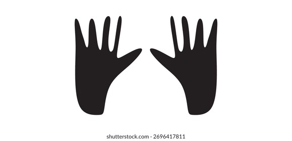 Human palm hand.Black Hands Vector