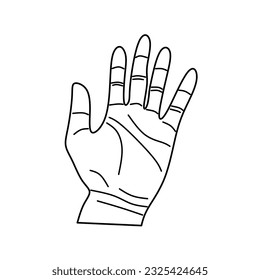 human palm icon in line design