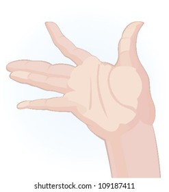 Human palm on white background vector illustration