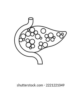 Human pancreas icon design. Medical diagram of pancreas, isolated on white background. vector illustration