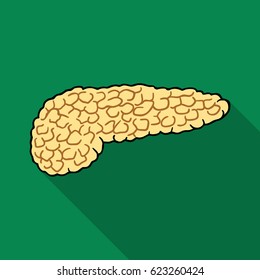 Human pancreas icon in flat style isolated on white background. Human organs symbol stock vector illustration.