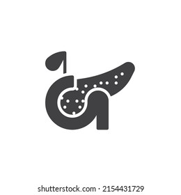 Human pancreas vector icon. filled flat sign for mobile concept and web design. Pancreas organ glyph icon. Symbol, logo illustration. Vector graphics