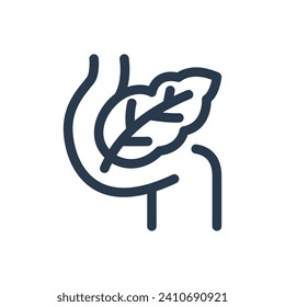 Human Pancreas Vector Icon Illustration
