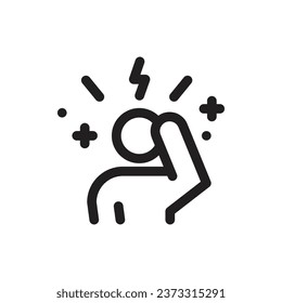 Human panic line outline icon