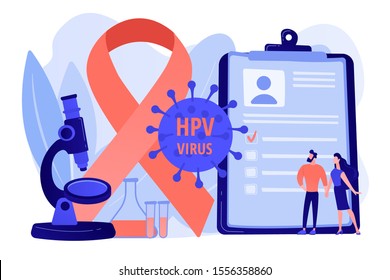 Human Papillomavirus Development. Disease Symptom. Risk Factors For HPV, HPV Infection Leads To Cervical Cancer, Cervical Cancer Screening Concept. Pinkish Coral Bluevector Vector Isolated