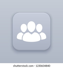 Human, partnership gray vector button with white icon on gray background