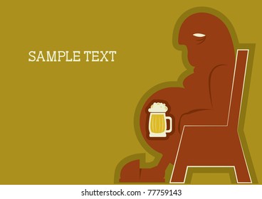 Human passion about beer.Vector symbol of alcohol