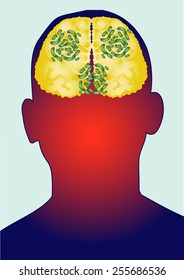 Human patients with bacteria in brain Vector.