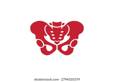 Human pelvis anatomy icon vector graphic isolated on white background flat solid style design for medical science health study.