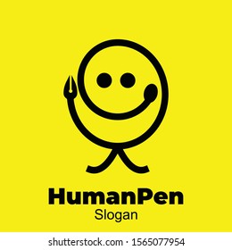 HUMAN PEN logo design template
