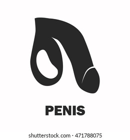 Human penis black icon