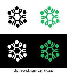 human people abstract logo design 