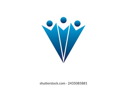 human or people business leadership logo vector graphic design Pro Vector