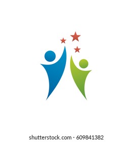 human people concept logo icon vector template