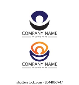 Human and people logo design Community care icon and vector group