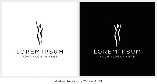 human people logo design, silhouette of a human body vector graphic template