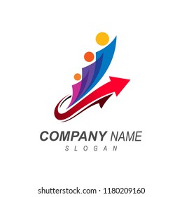 human and people logo with simple look, arrow logo  + association logo