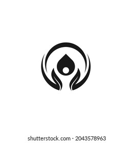 Human People, Natural Health Yoga Logo Design Template Vector Meditation Circle Leaves Drops