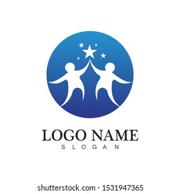 human people success people care logo and symbol template