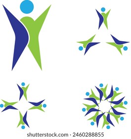  Human and people welfare logo design community care friendship unity vector icon and social organization logo design, human logo design, organization logo, social working