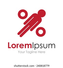 Human percentage numbers red element icons business logo