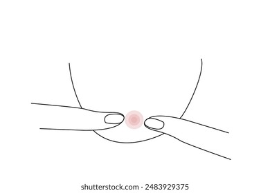 human person acne face effect skin health one line art design vector