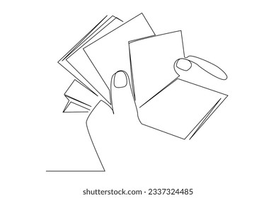 human person counting moneys banknotes line art