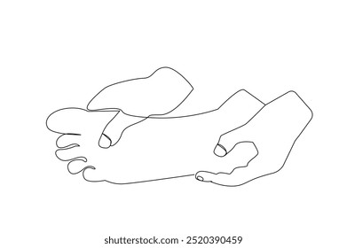 human person foot heel sole pain disease health one line art design vector