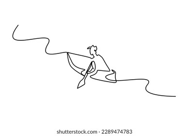 human person kayak canoe water sport lifestyle  line art