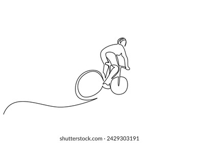 human person male bicycle activity sports fun race outdoor one line art design
