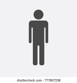 human person simple icon vector for websites and blogs eps10 light gray background