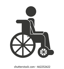 human person wheelchair icon vector illustration design