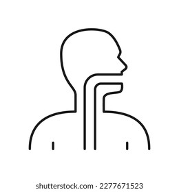 Human pharynx icon. High quality black vector illustration.