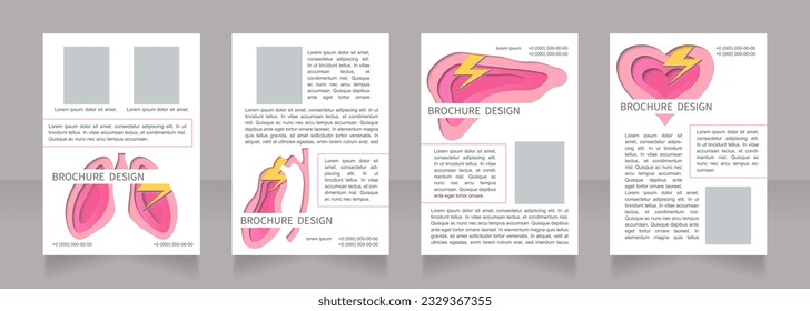 Human physiology guideline blank brochure layout design. Vertical poster template set with empty copy space for text. Premade corporate reports collection. Editable flyer paper pages