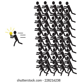 Human pictogram. Man with bulb. 