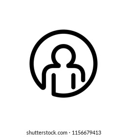 Human pictogram in round frame vector