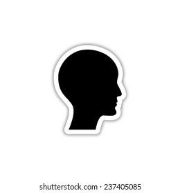 human picture - black vector icon with shadow