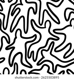 Human pile doodle seamless pattern for sticker, postcard, wallpaper, mural, fabric, prints, wall decor, clothing, etc