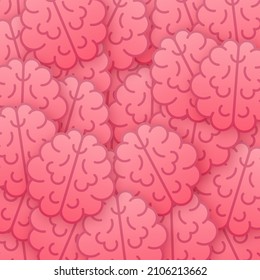 Human pink brain sticker pattern. Thinking process, brainstorming, good idea, brain activity. Vector stock illustration.