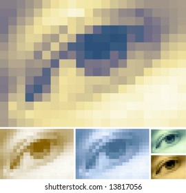 Human Pixelated Vector Eye