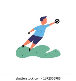 Human Playing footbal Goalkepper vector ilustrasion