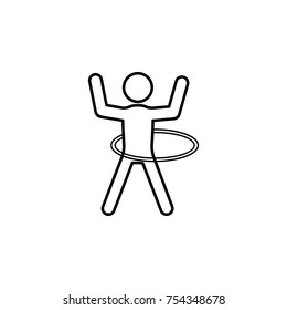 Human Playing A Hulahoop Symbol Vector Illustration on white background