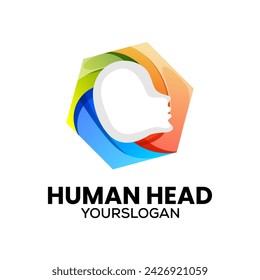 diseño del logotipo del icono del polígono humano 