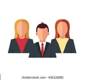 Human population flat cartoon icon