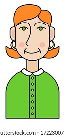 Human portrait flat white background isolated