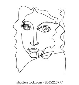 Human portrait line drawing. Sketch of an unattractive, plain looking abstract person. Digitally created illustration of a fictive person.