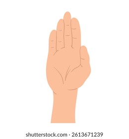 Human positive hands and fingers gesture five fingers show