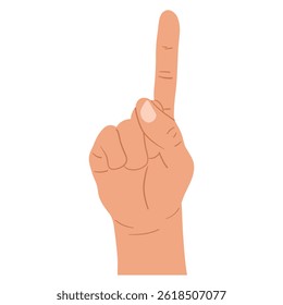 Human positive hands and fingers gesture one up finger
