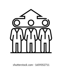 Icono de línea potencial humano, signo de concepto, ilustración de vector de contorno, símbolo lineal.
